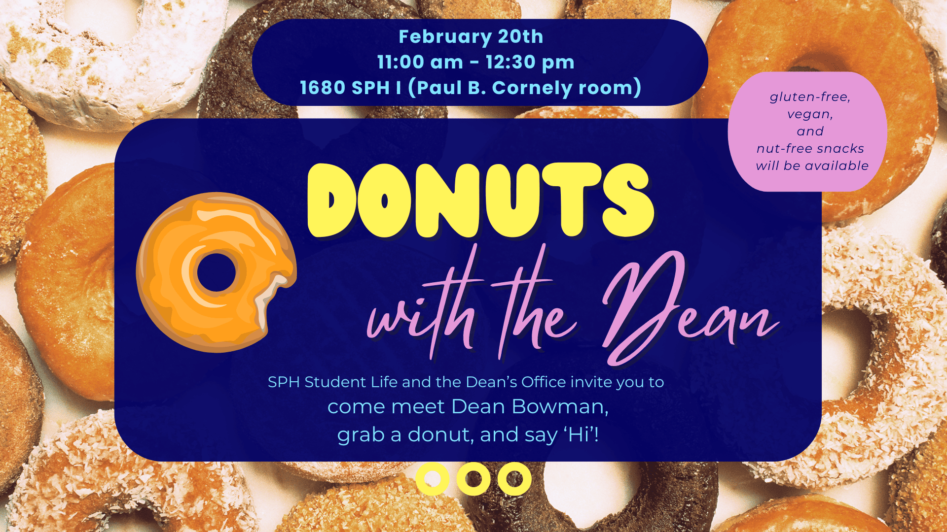 Event Flyer for Donuts with the Dean